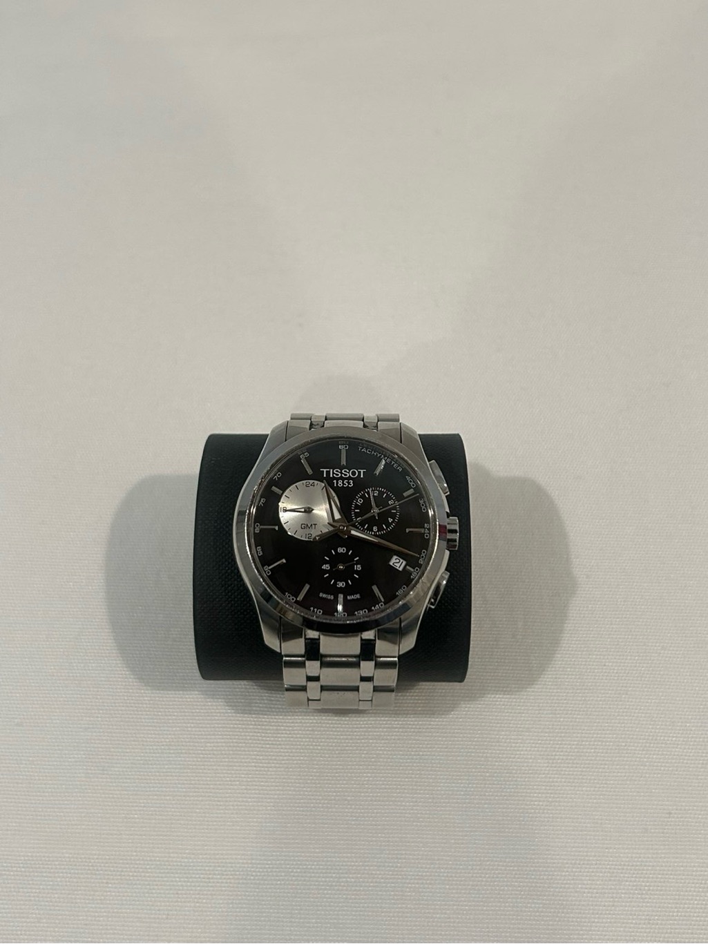 Tissot Couturier Gmt Chronograph Black Dial Stainless Steel Working
